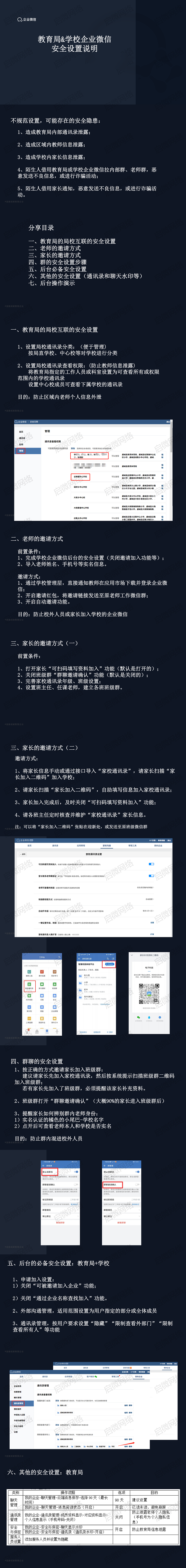 教育局&学校企业微信 安全设置说明！