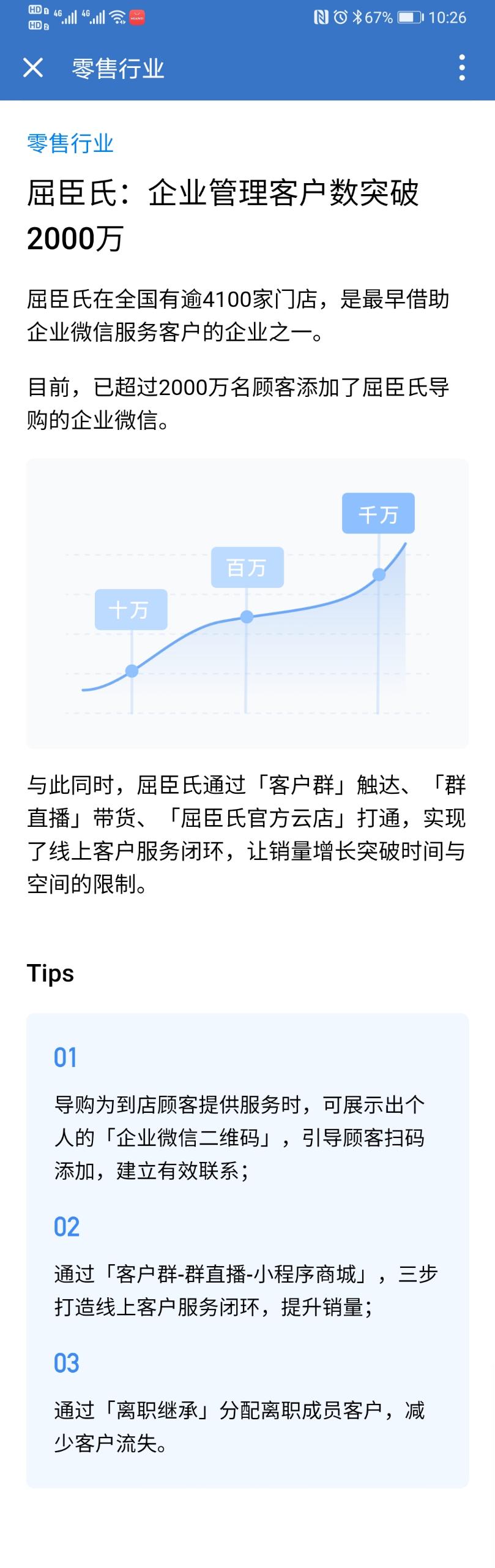 企业微信零售行业案例：屈臣氏：企业管理客户数突破2000万！