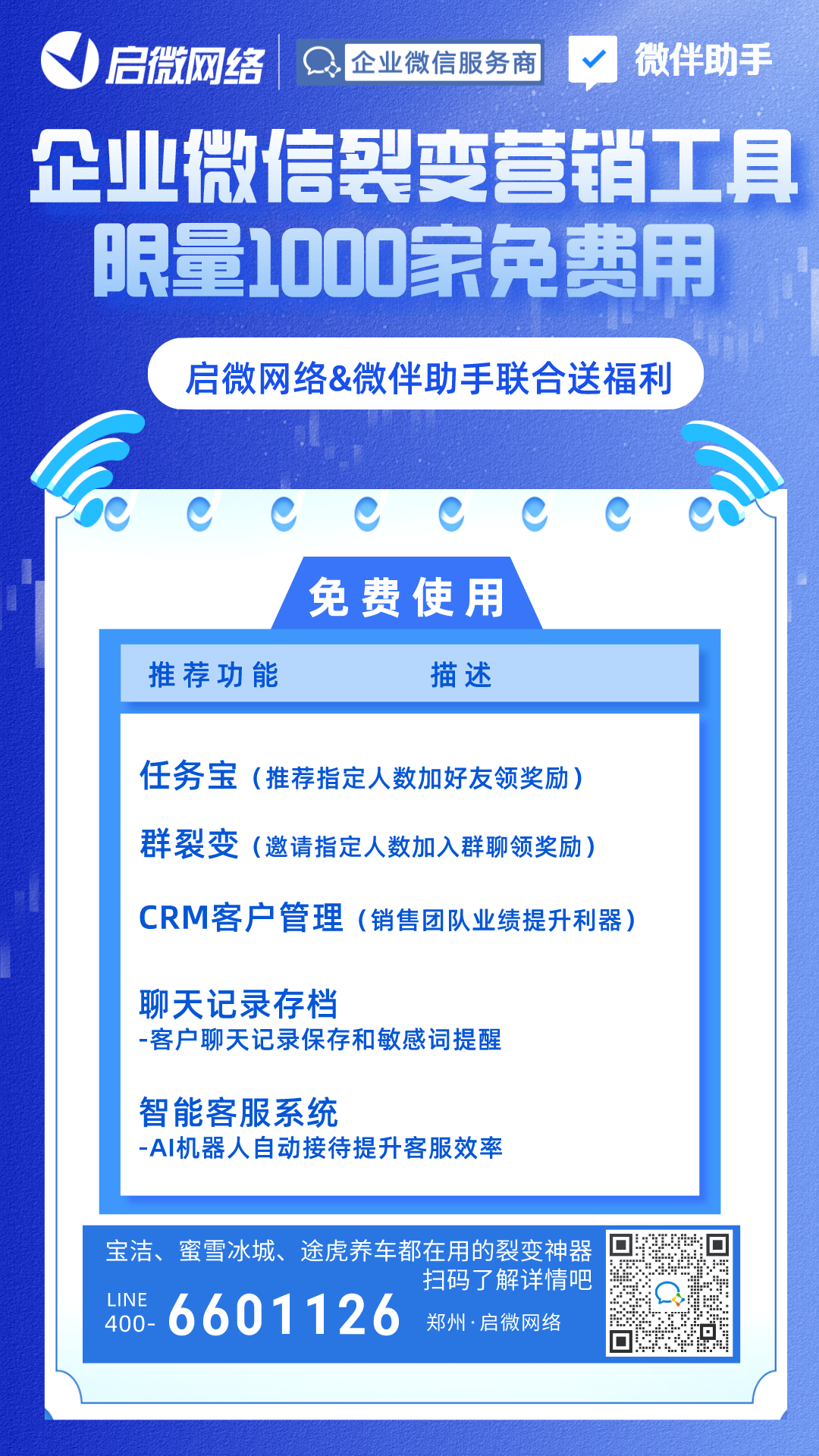 【1000家免费】企业微信裂变营销工具！